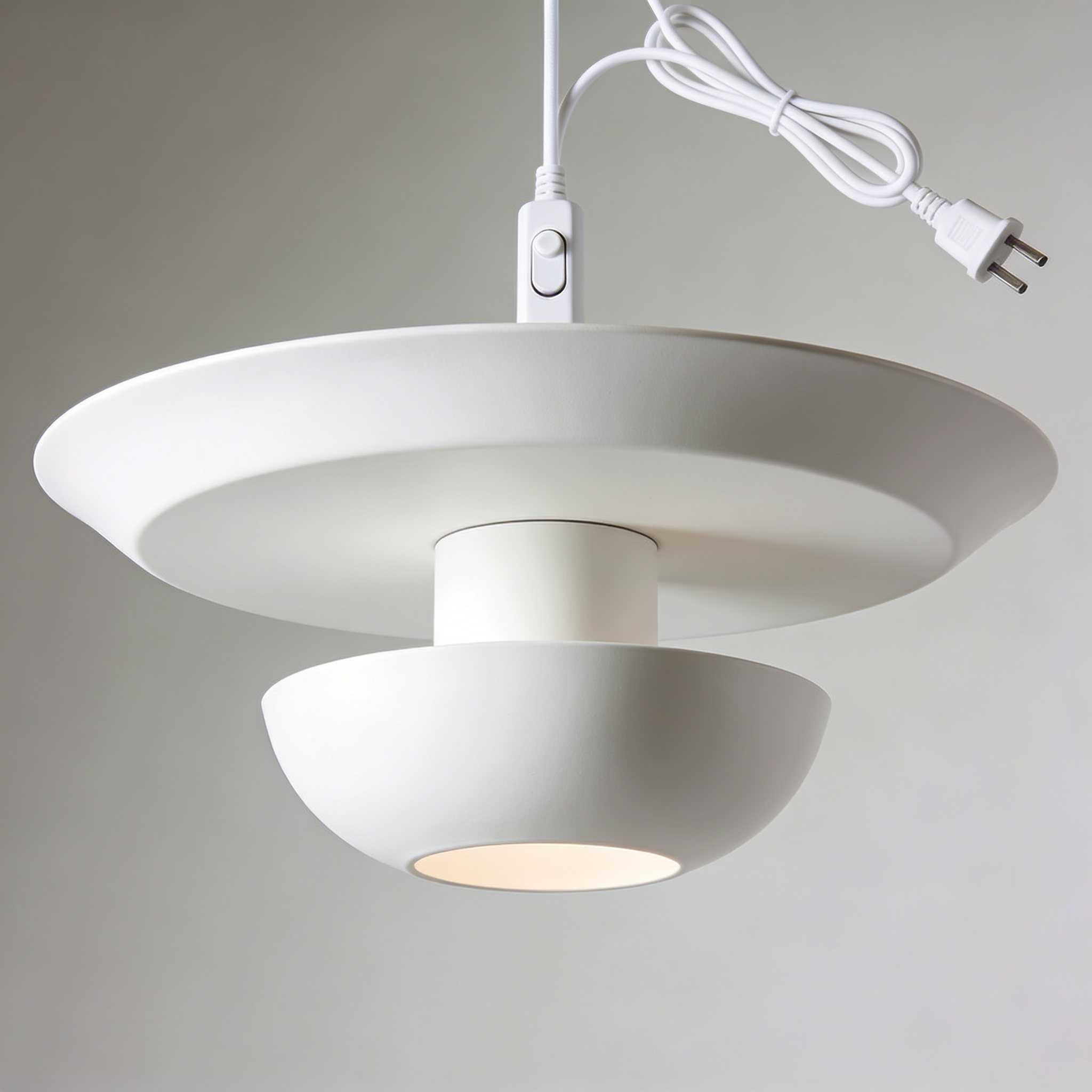 Concrete Modern Pendelleuchte - Beton Industriell Design auf weißem Hintergrund