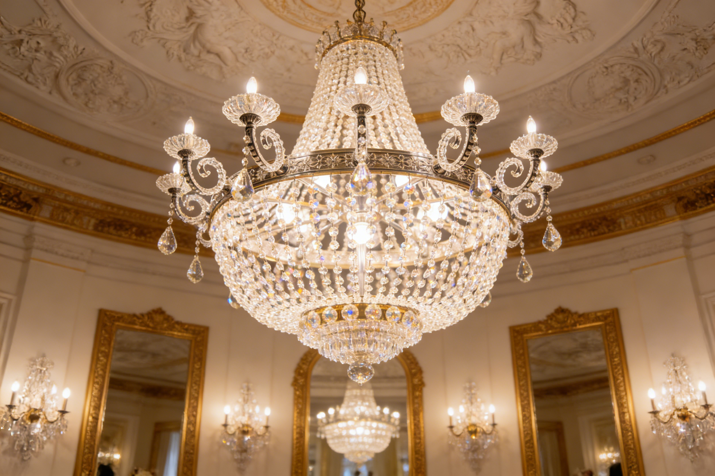 Crystal Cluster Pendelleuchte - Glas Luxuriös Design auf weißem Hintergrund